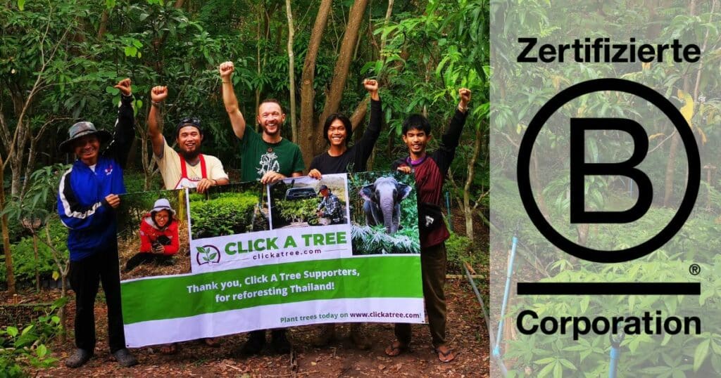 B Corp Click A Tree Mit Bestnoten BCorp zertifiziert